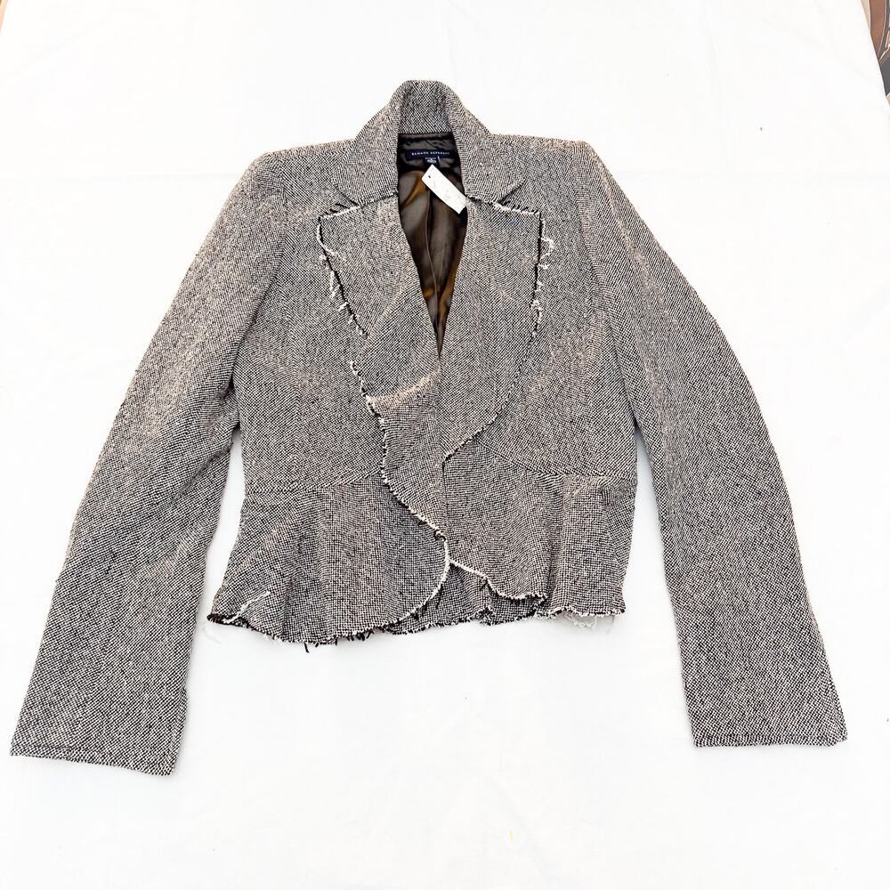 Banana Republic Stretch Fringe Hem Business Blazer Size 4 Stretch NWT